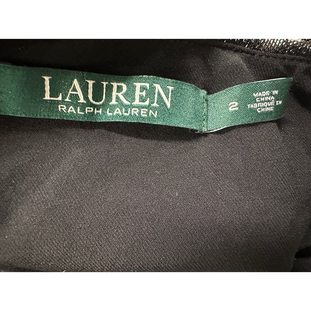 Lauren Ralph Lauren Size 2 Elegant Long Sequin Upper Slit Leg Maxi Dress - Picture 4 of 14